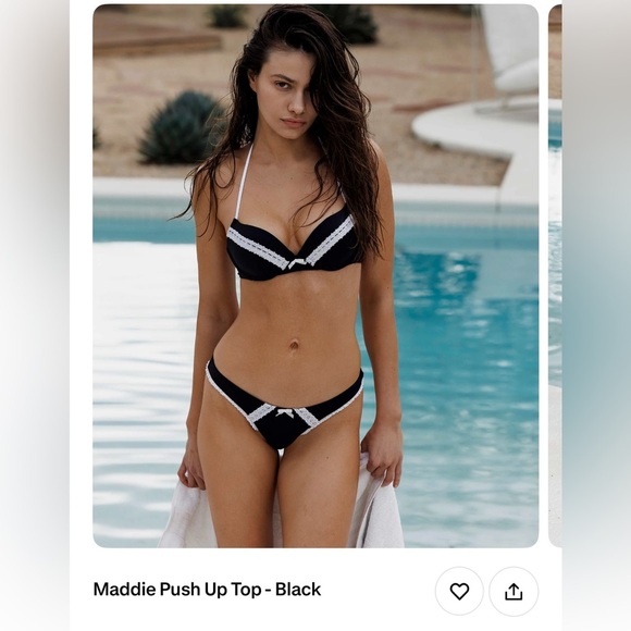 Beach Bunny Maddie Push Up Black and White Bikini top - Picture 1 of 3